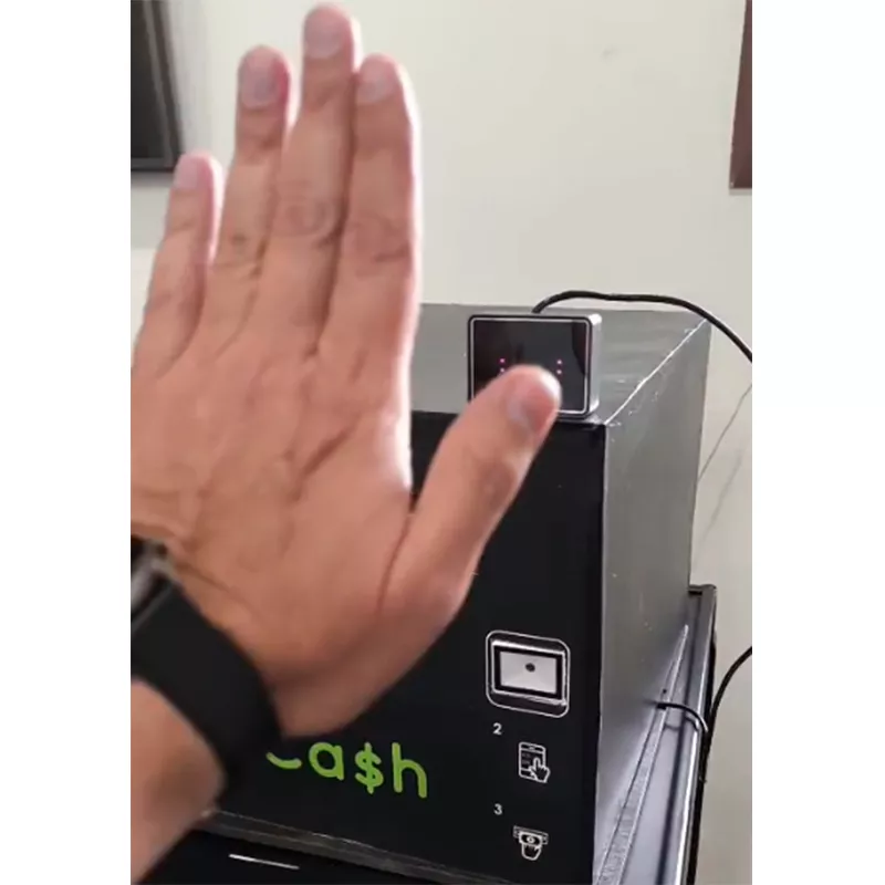 Handprint vein Ecuador ATM cash withdrawal without card service